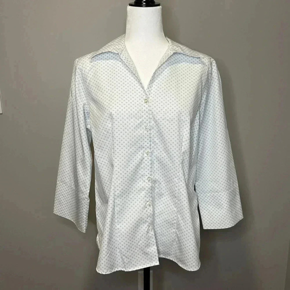 Lands End No Iron Pinpoint Oxford Shirt - Picture 1 of 10